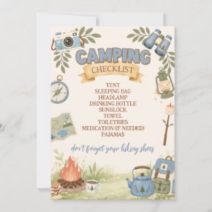 Camping Checklist Invitation