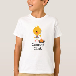 Camping Chick Kids T shirt