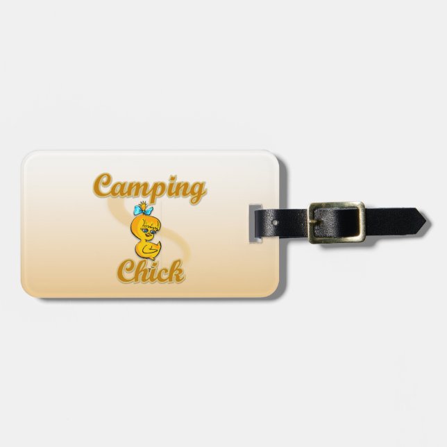 Camping Chick Luggage Tag (Front Horizontal)