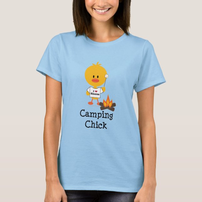 Camping Chick Ringer T-shirt (Front)