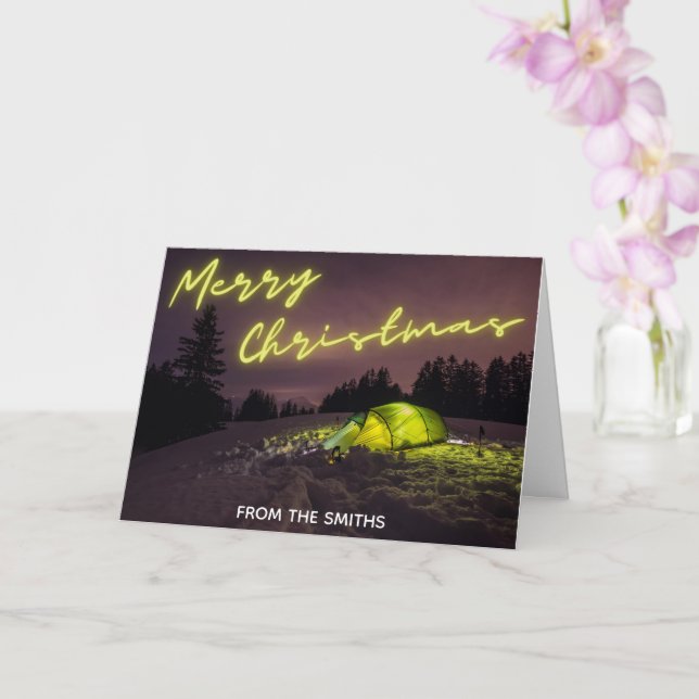 Camping Christmas Card (Orchid)