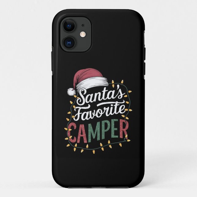 Camping Christmas Santa's Favorite Camper Gift Case-Mate iPhone Case (Back)