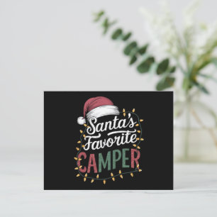 Camping Christmas Santa's Favorite Camper Gift Holiday Postcard