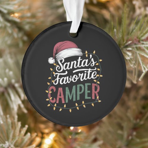 Camping Christmas Santa's Favorite Camper Gift Ornament