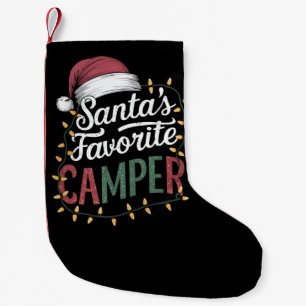 Camping Christmas Santa's Favorite Camper Gift Small Christmas Stocking