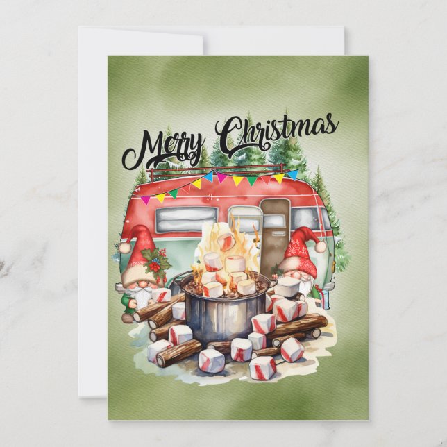 Camping Christmas Themed for Camper Holiday Card (Front)