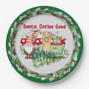 Camping Christmas Themed Paper Plates