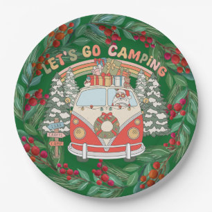 Camping Christmas Themed Paper Plates