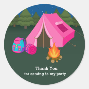 Camping Classic Round Sticker