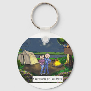 Camping Couple  Keychain