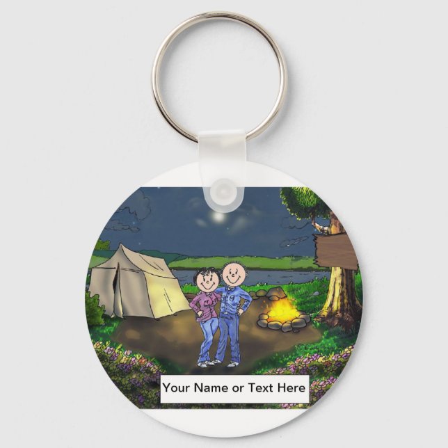 Camping Couple  Keychain (Front)
