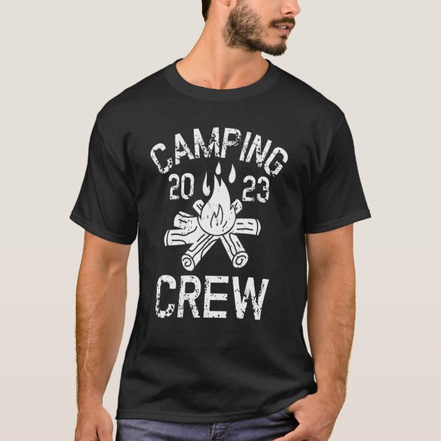 Camping Crew 2023 Camper Road Trip Family Matching T-Shirt (Front)