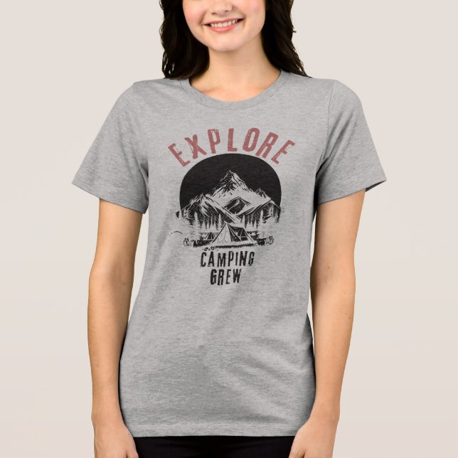 Camping Crew Camper Camp Campsite Lover Tri-Blend Shirt (Front)