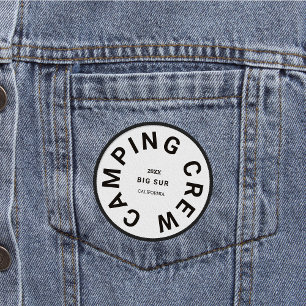 Camping Crew Custom Crest Vintage Black Patch
