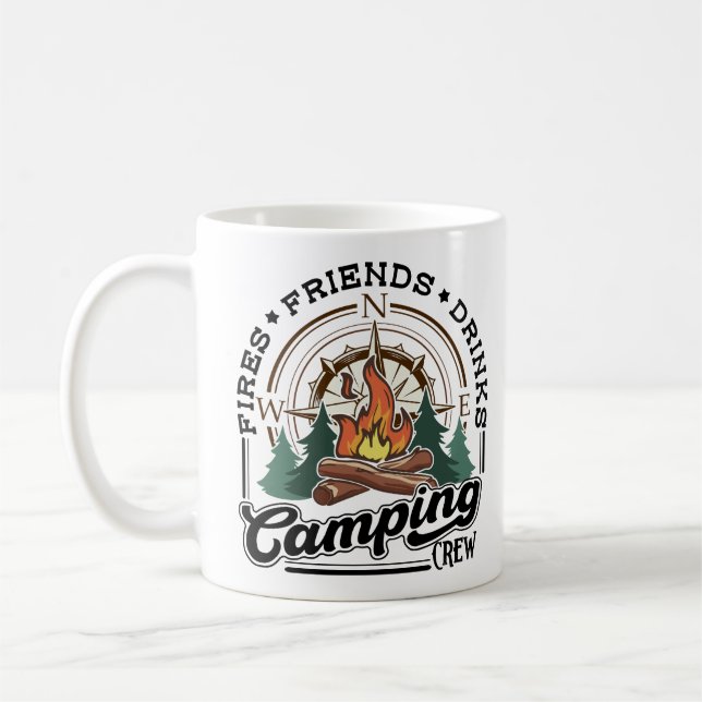 Camping Crew Fries Friends Drinks Coffee Mug (Left)