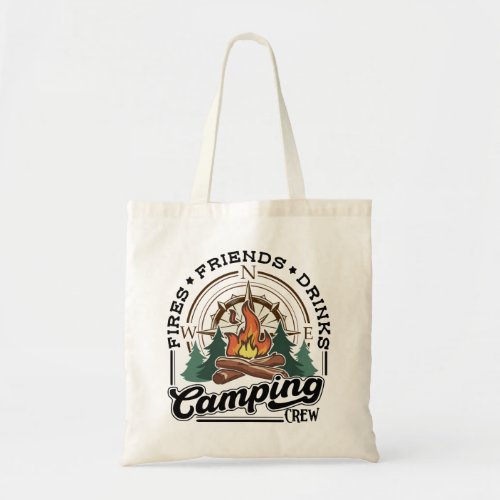 Camping Crew Fries Friends Drinks Tote Bag