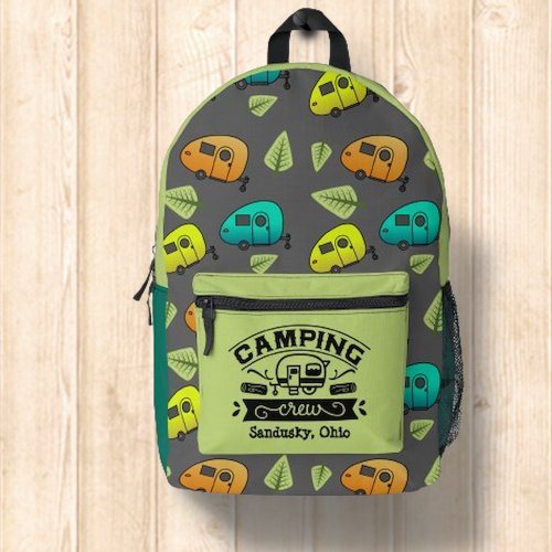 Camping Crew Personalized Printed Backpack