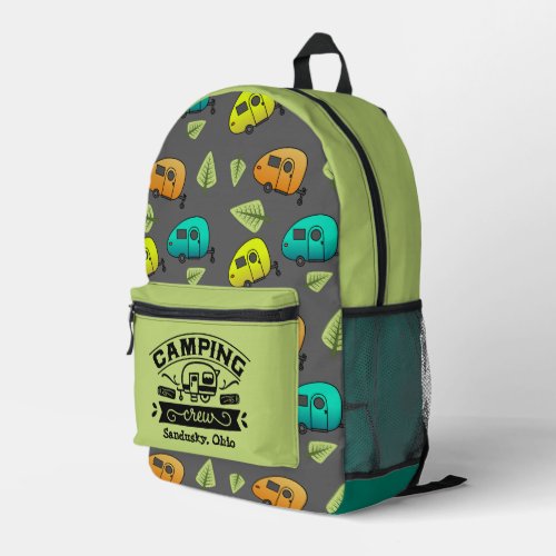Camping Crew Personalized Printed Backpack