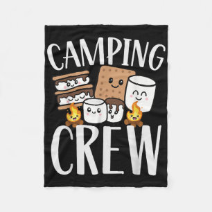 Camping Crew Smore Campfire Group Squad Team Kids  Fleece Blanket