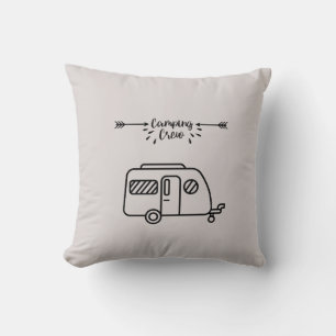 camping crew throw pillow