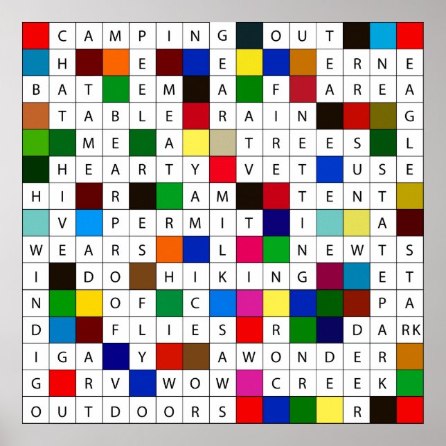 Camping Crossword Poster (Front)