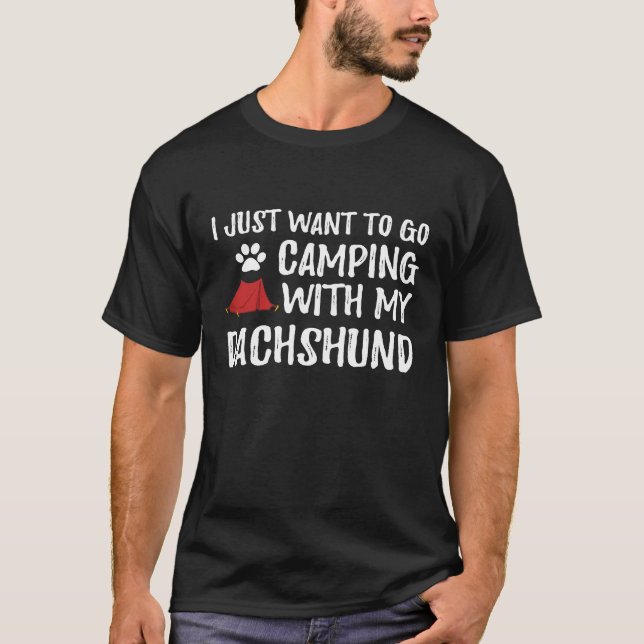 Camping Dachshund  For Funny Dog Mom Or Dog Dad Ca T-Shirt (Front)