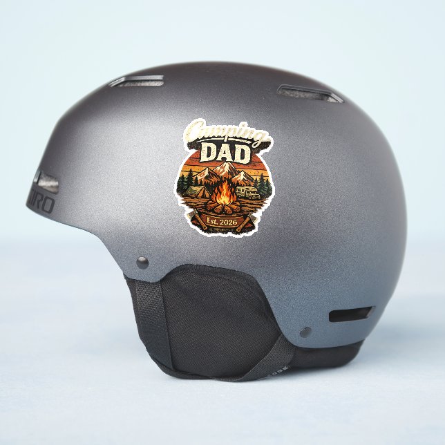Camping Dad Est. 2026 Personalized Sticker  (Helmet Side)