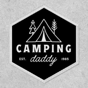 Camping dad father camper forest vintage black patch