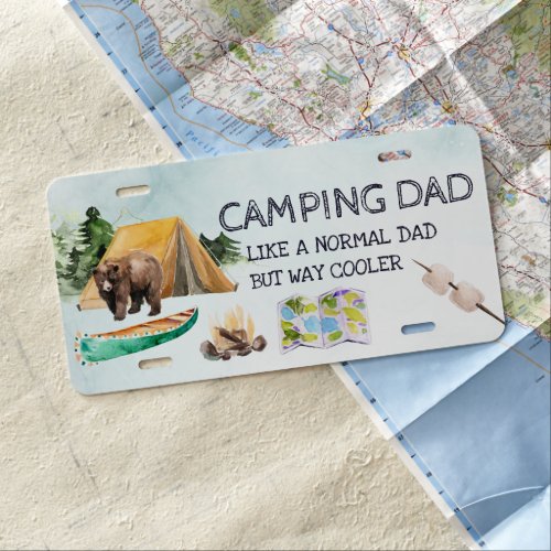 Camping Dad  Fathers Day License Plate