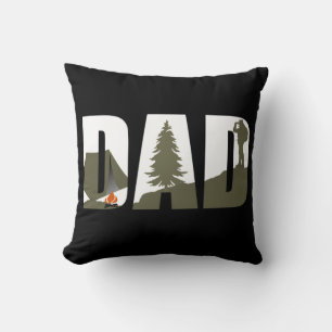 Camping Dad Hiker gift Throw Pillow