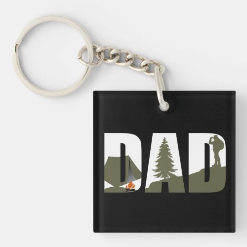camping dad keychain