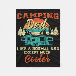 Camping Dad Pop Up Camper Rv Trailer Retro Vintage Fleece Blanket
