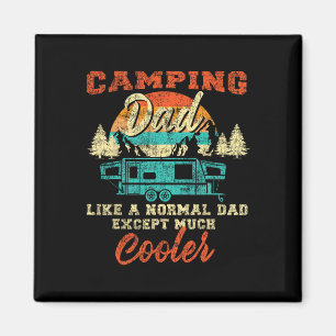 Camping Dad Pop Up Camper Rv Trailer Retro Vintage Magnet