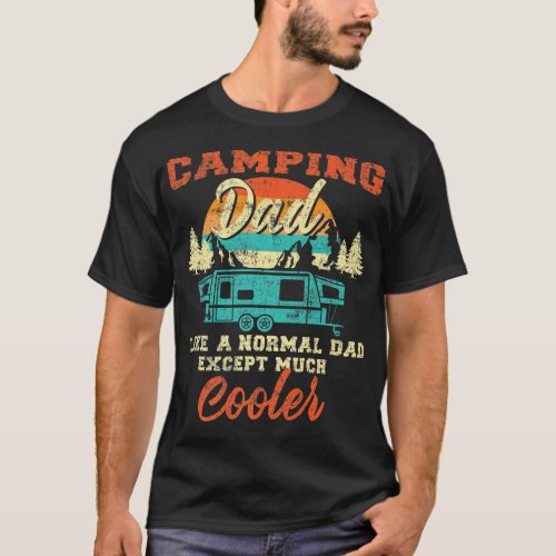 Camping Dad Pop Up Camper Rv Trailer Retro Vintage T_Shirt
