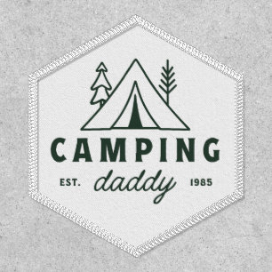 Camping daddy dad camper father green camp tent patch