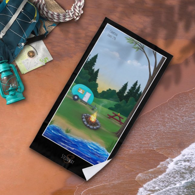 Camping Day Beach Towel (Creator Uploaded)