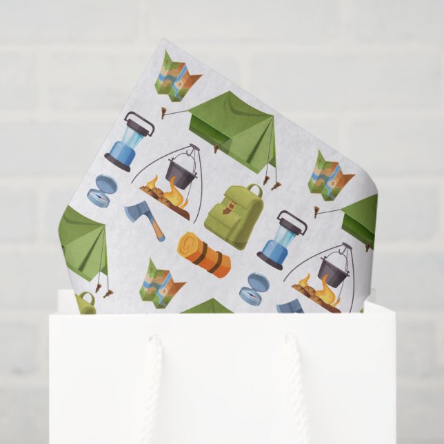 Camping Decoupage Tissue Paper (Gift Bag)