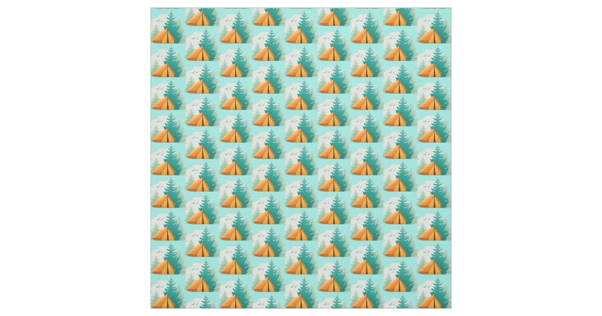 Camping Design Fabric Zazzle