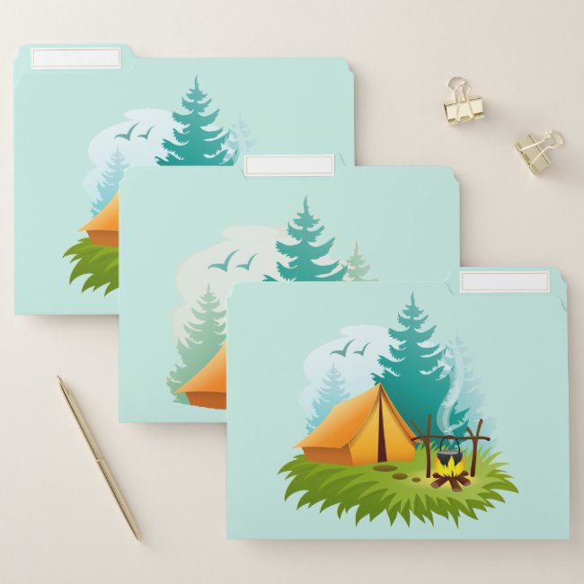 Camping Design File Folders Set