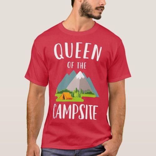 Camping Design for Women Ladies Girls Funny Queen  T_Shirt