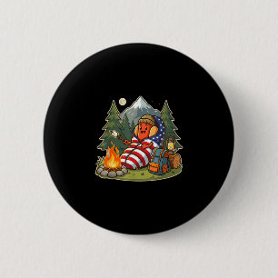 Camping dog funny camping hotdog sausage camper button