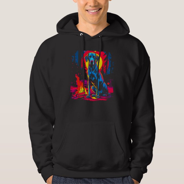 Camping Dog Great Dane Hoodie (Front)
