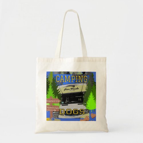 Camping Dogs Tote bag