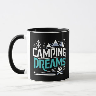 Camping Dreams, black mug 