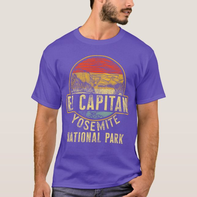 Camping El Capitan Yosemite National Park retro T-Shirt (Front)