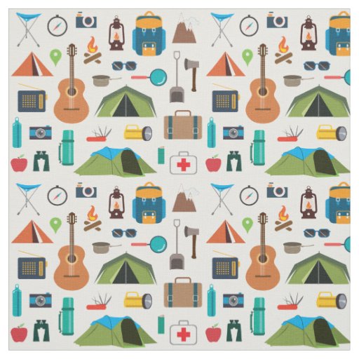 Camping Equipment Fabric | Zazzle