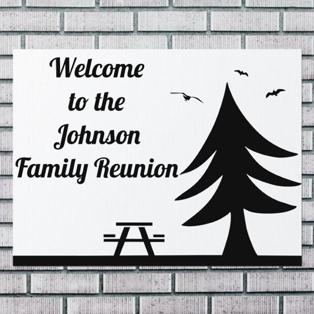Camping Family Reunion Pine Tree Picnic Graphic Sign (Creator Uploaded)