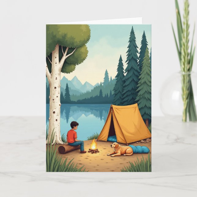 Camping Fathers Day Vista Card (Front)