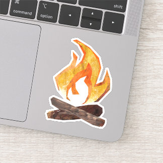 Camping fire sticker