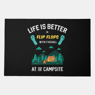 Camping - Flip Flops With Fireball Doormat